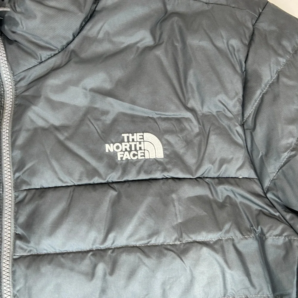 The North Face 550 Down Puffer Jacket Mens XXL Gray Ripstop Full Zip Insulated
